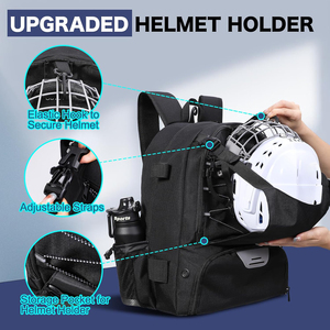 Sac à dos de sport imperméable pour softball et baseball avec compartiments pour battes et crampons, idéal pour les joueurs de lacrosse et de hockey sur gazon - Product Image 4