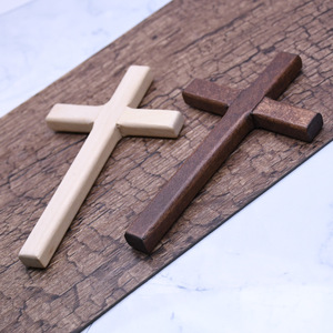 Handmade Wooden Cross 12x7cm Solid Pine Portable <b>Gift</b> For Religious Use - Product Image 4