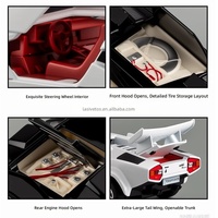 LASIVE TOYS Voiture de sport miniature en alliage 1:32 avec 5 portes ouvrables, lumières et sons, fonction de recul, véhicule de collection pour garçons