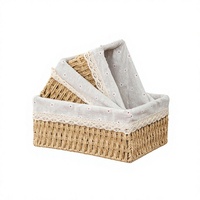 Panier de rangement de bureau, organiseur de collations, conteneur de rangement tressé, panier de rangement minimaliste, boîte de rangement imitation rotin, vente en gros