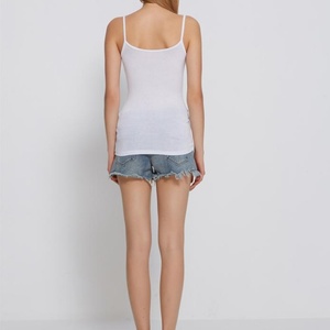 เสื้อกล้ามผู้หญิง แขนกุด สายเดี่ยว ผ้าฝ้ายผสมโมดอล สีพื้น ทรงเข้ารูป สไตล์ลำลอง - Product Image 6