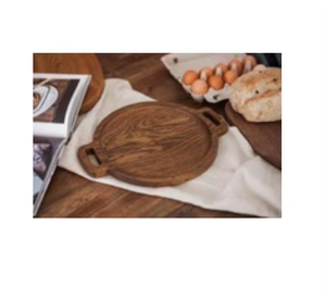 Natural Wooden Serving <b>Tray</b> <b>with</b> <b>Handle</b> for Home Kitchen Dining and Outdoor Use - Product Image 1