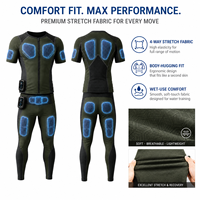 Combinaison EMS professionnelle pour homme, 8 zones, double contrôle, pulvérisation d'eau, ensemble de yoga, tenue de sport athlétique pour la gym et l'entraînement