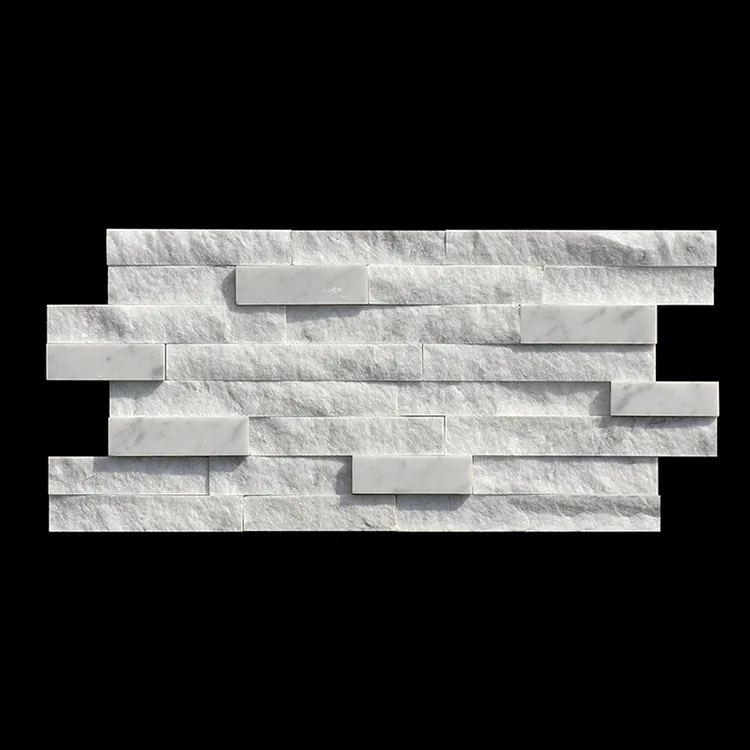 Panel Pelapis Dinding Interior Eksterior Dekorasi Putih <span class=keywords><strong>Pemasok</strong></span> Pelapis Dinding Batu Tumpuk Ubin Wajah Terpisah Batu Bata Alami