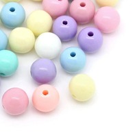 500g Acryl Ronde Kraaltjes met Rechte Gat 4-25mm Effen Kleur Glanzende Oppervlakte Plastic Kleurrijke Ronde Kraaltjes DIY Handgemaakte Kraaltjes