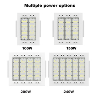 Lumière d'auvent LED encastrée/encastrée/montée en surface 100W 150W 200W 240W pour garage industriel d'exposition d'éclairage de station-service