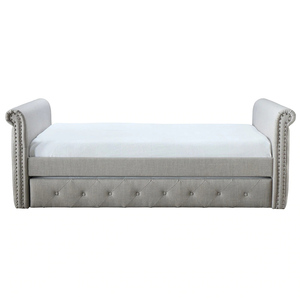 Meubles de chambre à coucher, ensemble de chambre à coucher, lit de repos de luxe, salon, lit king-size en <span class=keywords><strong>velours</strong></span> beige, cadre de lit, lit de repos en <span class=keywords><strong>velours</strong></span> capitonné de luxe - Product Image 6