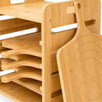 Plateau de service en bambou en gros avec 4 planches amovibles, organisateur multi-niveaux, logo personnalisé OEM pour les acheteurs B2B en gros