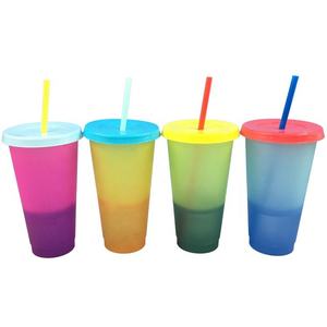 Biểu Tượng Tùy Chỉnh Nhà Sản Xuất Bán Buôn 24Oz 16Oz Pp <span class=keywords><strong>Cup</strong></span> Gradient Ma Thuật Colour Thay Đổi <span class=keywords><strong>Cup</strong></span> Cổ Điển Giá Rẻ Tumbler Với Rơm Nắp - Product Image 6