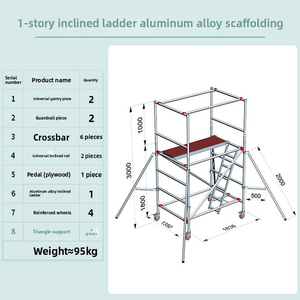 Échafaudage mobile en <span class=keywords><strong>aluminium</strong></span> <span class=keywords><strong>3M</strong></span> Hauteur debout V Fold Design Échafaudage industriel pliable pour la construction de bâtiments - Product Image 5