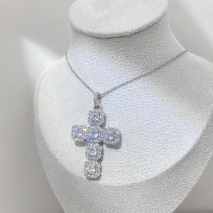 Collier pendentif micro-pavé en zircon cubique, plaqué or 18 carats, collier ras du cou en forme de croix pour femme, bijoux - Product Image 2