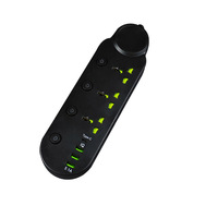 Multiprise universelle industrielle 16A 250V pour bureau à domicile, 2/3/4 prises USB-A/Type-C, câble de 3m, protection contre les surtensions