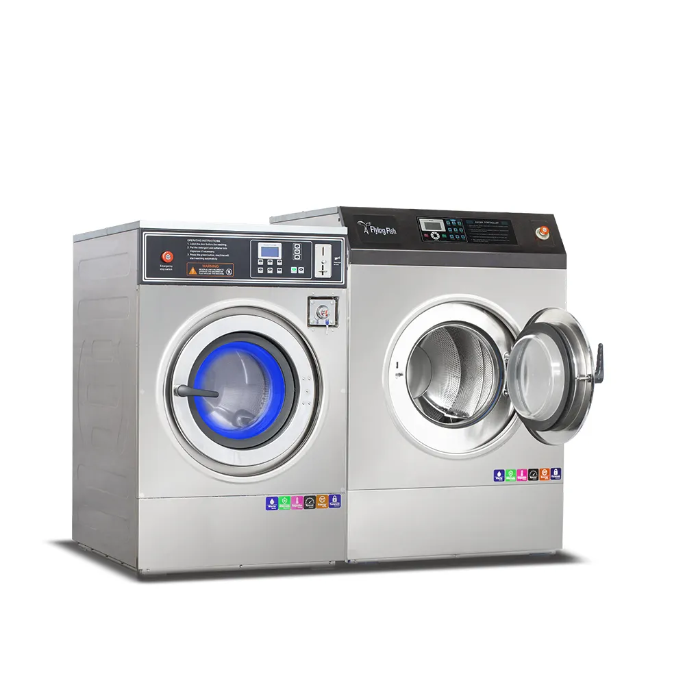 Koin Komersial Dioperasikan Peralatan Cuci Laundry Koin atau Mesin Cuci Kartu dengan Pengering