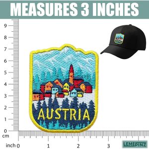 Parche Bordado de Austria de 3 Pulgadas, Termoadhesivo o para Coser, Aplique de Tela para Viajes - Product Image 3