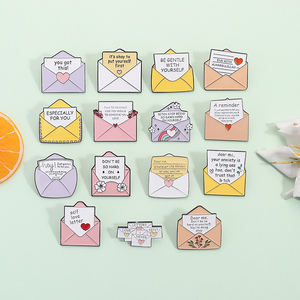 अपने आप से प्यार करें पिन प्रोत्साहन पाठ ब्रोच लिफाफे डिजाइन लैपल बैज दोस्तों के लिए गहने उपहार - Product Image 2