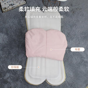 Fauteuil pouf pliable Ciyu, canapé de sol moelleux pour balcon, baie vitrée, usage adulte, beige, blanc cassé, rose, noir - Product Image 4