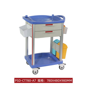 Chariot de traitement ABS PSD CT780 A7 780x480x980mm, chariot de livraison d'urgence médicale pour hôpital avec étagère de rangement - Product Image 1