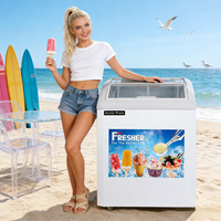 Congélateurs coffres de haute qualité à opération rapide 130 L, vitrine à crème glacée, congélateur commercial pour la maison