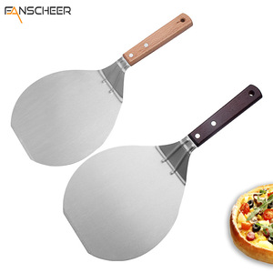 Pizza Spatula 430Mm Round Stainless Steel With Wooden Handle For Baking Transfer - Product Image 5