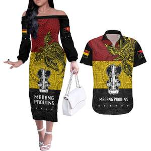 Papouasie-Nouvelle-Guinée île Puletasi chemise ensemble formel à manches longues hors épaule robe Aloha chemise costume vente directe d'usine jupes - Product Image 3