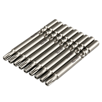 Mata Obeng Torx Magnetik Baja S2, Shank Hex 1/4 inci, untuk Aplikasi Perbaikan Industri dan DIY