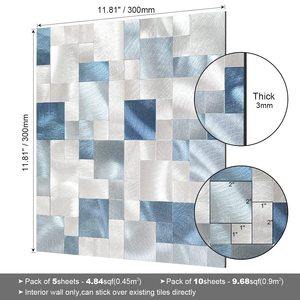 Mosaic Wall <strong>Tile</strong> Peel and Stick Self Adhesive Waterproof 3D Wall <strong>Panels</strong> Kitchen <strong>Bath</strong> <strong>Tile</strong> Backsplash - Product Image 4