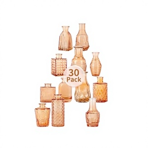Set <span class=keywords><strong>di</strong></span> <span class=keywords><strong>Vasi</strong></span> <span class=keywords><strong>in</strong></span> <span class=keywords><strong>Vetro</strong></span> con Motivi Tradizionali <span class=keywords><strong>in</strong></span> Rilievo - Vaso da Tavolo ad Alta Trasparenza per Casa, Ristorante e Matrimoni - Supporto OEM - Product Image 1