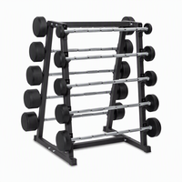 Barre d'haltères en fonte noire à extrémités rondes, recouverte de caoutchouc, courbée, pour usage commercial et domestique, 20 kg, barre de musculation intégrée