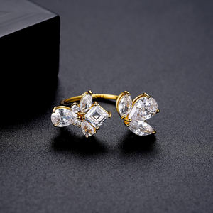 LUOTEEMI Mädchen Koreanische geometrische vergoldete neue Schmuck Frau Trendy Finger Zirkonia 5A niedlichen verstellbaren Cz Ring - Product Image 5