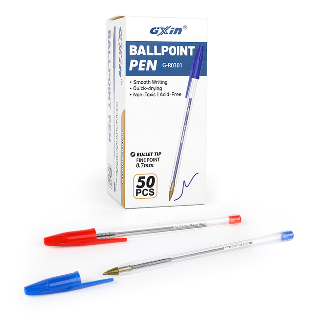 Gxin G-R0301 hotsales Plastic Ball Point Pen refill Customized Logo Printing Brand Manufacturers Ballpoint with cap