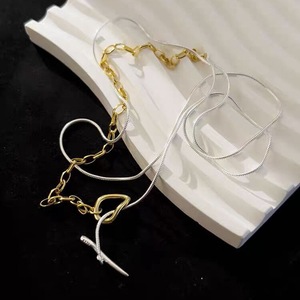 Collar de Clavícula para Mujer de Plata de Ley S925 con Cadena de Hueso de Serpiente de Doble Capa y Cierre OT, Opción de Uso Múltiple - Product Image 4