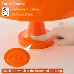 Pilz Design Moderne Tisch lampe im Bauhaus-Stil für Schlafzimmer Restaurant 3 Beleuchtungs modi Unbegrenztes Dimmen E14 Einfache Gleichstrom versorgung - Product Image 4
