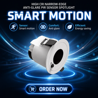 Downlight LED intelligent professionnel en aluminium avec capteur, 10W 15W 20W, haute dissipation thermique, spot encastré