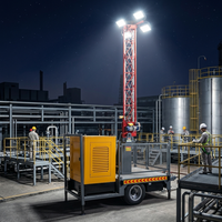 Tour d'éclairage mobile télescopique premium de 30 m, alimentée au diesel, avec projecteur LED pour aéroport, piste d'atterrissage, hélicoptère et kit remorque