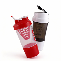 Gobelet à protéines multifonctionnel avec logo personnalisé, double compartiment, durable, portable, bouteille d'escalade pour le sport