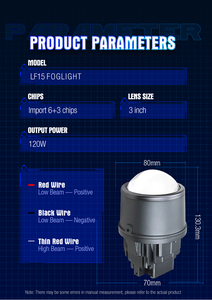 Đèn pha <span class=keywords><strong>LED</strong></span> Bi-<span class=keywords><strong>LED</strong></span> 120W 3000K 6000K, thấu kính chiếu sáng kép 3 inch, 2 màu, đèn sương mù, chống nước IP68, dành cho Toyota - Mẫu mới - Product Image 6