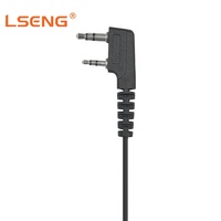 Headset Walkie Talkie Bentuk G Earhook 2 Pin K Port Earpiece Radio Dua Arah Dengan Mikrofon PTT Inline untuk Walkie Talkie Genggam