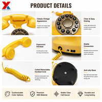 Téléphone fixe vintage personnalisé OEM, couleur au choix, avec boîtier ABS, son d'appel clair et stable pour la maison, l'hôtel, le bureau