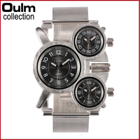 Reloj de Pulsera Oulm 1167 de Alta Calidad, Estilo Presidencial, para Hombre, con Correa de Malla, 3 Esferas, Cronómetro, Bajo MOQ, Popular