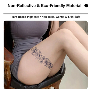 Fascia per le gambe tatuaggi temporanei <span class=keywords><strong>disegni</strong></span> floreali a farfalla vite Semi permanenti 2 settimane sbiadiscono succo sicuro inchiostro pelle amichevole - Product Image 4