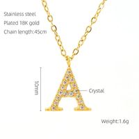 Collier personnalisé avec initiale en acier inoxydable plaqué or 18 carats, pendentif alphabet pavé CZ pour femme, bijoux minimalistes en gros