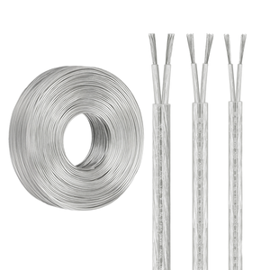 Cabo de Alimentação LED UL2464 Transparente com Revestimento em PVC 20/22AWG 2 Vias para Luzes Neon, Lustres e Fios Eletrônicos Redondos de Cristal - Product Image 2