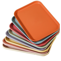 Vente en gros Logo personnalisé Grand plateau de service antidérapant rond en plastique pour boissons alimentaires et bières avec poignées pour brasserie Fax