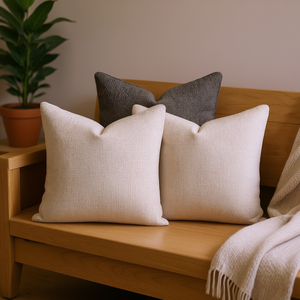 Paquete de 4 Fundas de Almohada Decorativas de Chenilla Neutral de 18x18 Pulgadas, Estilo Boho Rústico para el Hogar Moderno - Product Image 2