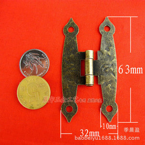 Chengyu A045 Zinc Alloy Long Hinge 63mm X 32mm Traditional Style Surface Mount Furniture Hardware - Product Image 1