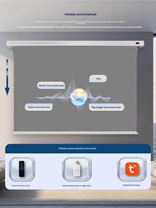 Ratio d'aspect 16:9, peut être fixé au mur et au plafond. Écran motorisé anti-reflet <span class=keywords><strong>VIVIDSTORM</strong></span> pour cinémas maison. - Product Image 5