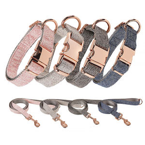 OKKPETS venta al por mayor <span class=keywords><strong>collar</strong></span> de perro correa de sarga fuerte resistente al desgaste <span class=keywords><strong>collar</strong></span> de perro de nylon de oro rosa - Product Image 1