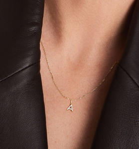 Modejuwelen 925 Sterling Zilver Volledig Zirkonia Glinsterende 26 Letters Hangertjes Halskettingen Dames Luxe Zilveren Halsketting Groothandel - Product Image 2