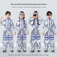 Costume de performance unisexe argenté, inspiré de la technologie, pour enfants, pour la danse robotique, le cosplay laser spatial et le style jazz, tendance futuriste pour défilé