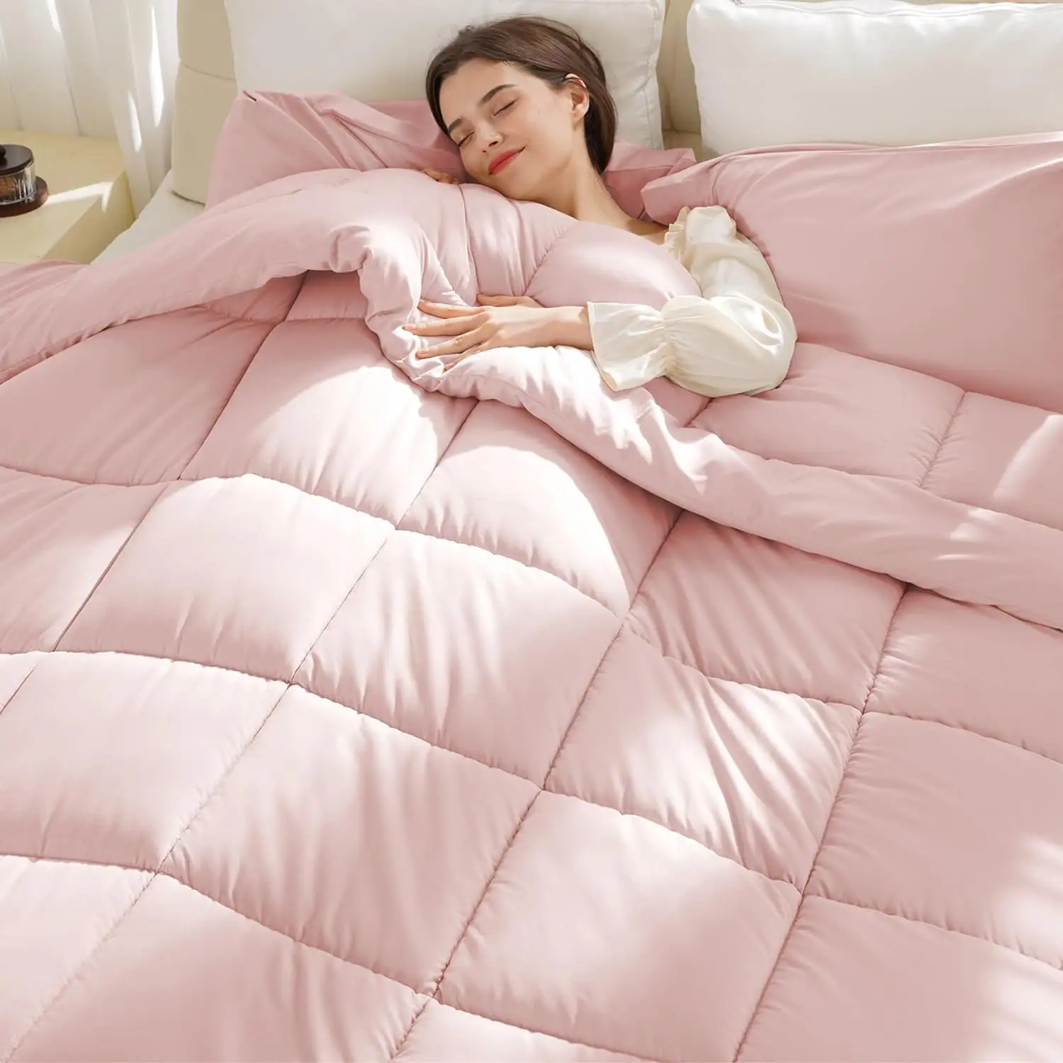 الأعلى مبيعًا أغطية لحاف مفرش سرير مبطنة من البوليستر دافئة ومريحة عالية الجودة